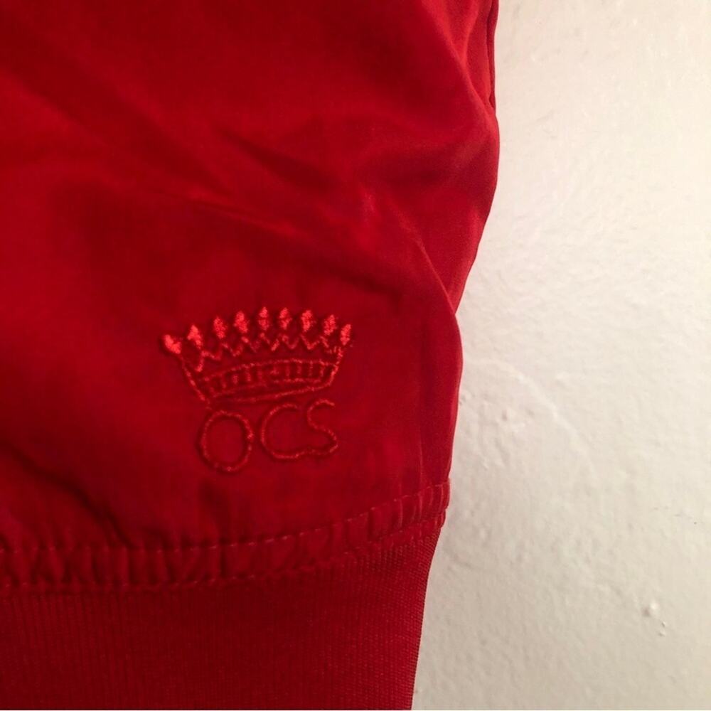 Oleg Cassini Sport Red Quilted Black Sleeveless Windbreaker Vest Jacket Large - Picture 6 of 10